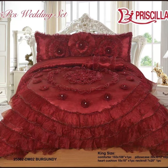 Other - Burgundy Wedding Bedding Set